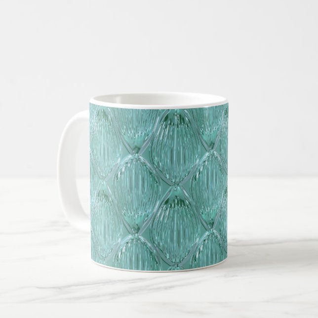 Mug Turquoise verre look motif abstrait élégant (Devant gauche)
