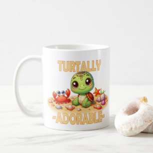 Mug Turtally Adorable fun pun Cute baby Turtle dessin
