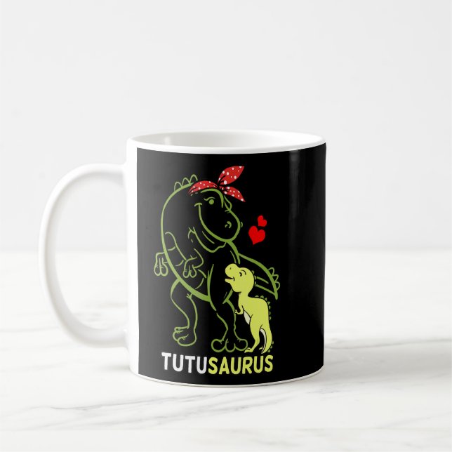 Mug Tutusaurus Tutu Tyrannosaurus Dinosaur Bébé Mère (Gauche)