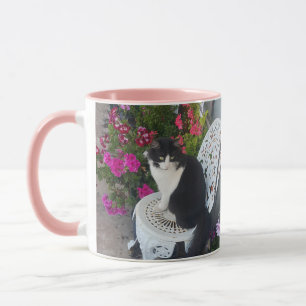 Mug Tuxedo Chat Cute Jolie Fleurs Chats Carte d'Annive