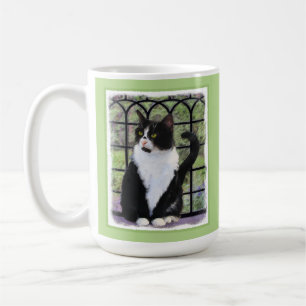 Mug Tuxedo Chat dans la peinture de fenêtre Art animal