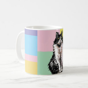 Mug Tuxedo Chat Pastel Couleurs Rose Girls Nom