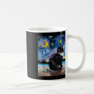 Mug Tuxedo Chat Sur La Plage Stars Nuit Impressionnist