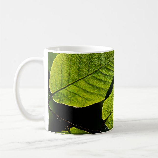 Mug Twig feuilles vertes veines feuillage (Gauche)