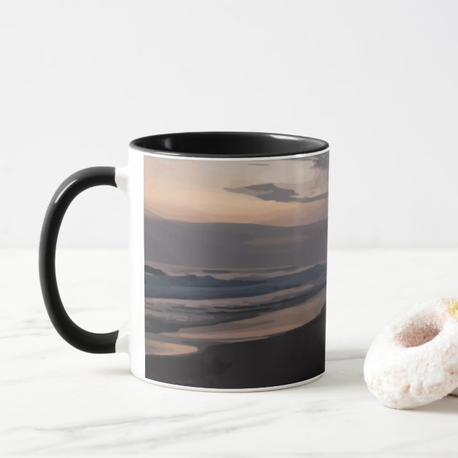 Mug Twilight en bord de mer (Avec donut)