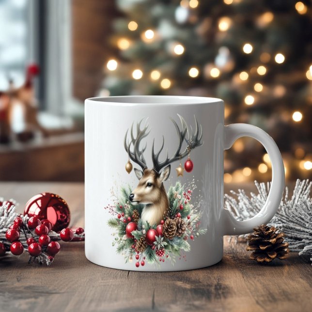 Mug Twin Buck Deer décoré avec des ornements (Créateur téléchargé)