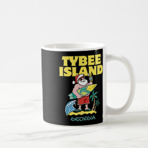 Mug Tybee Island Géorgie Père Noël Christmas Surfing