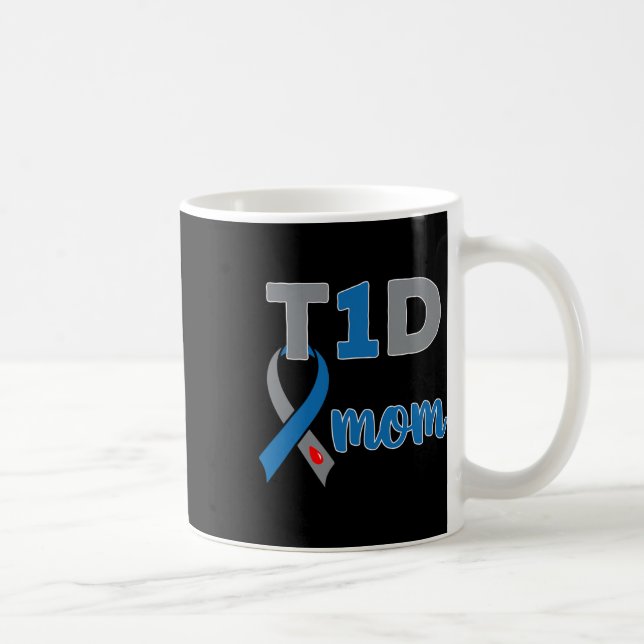 Mug Type 1 Diabète maman T1d Sensibilisation Ruban (Droite)