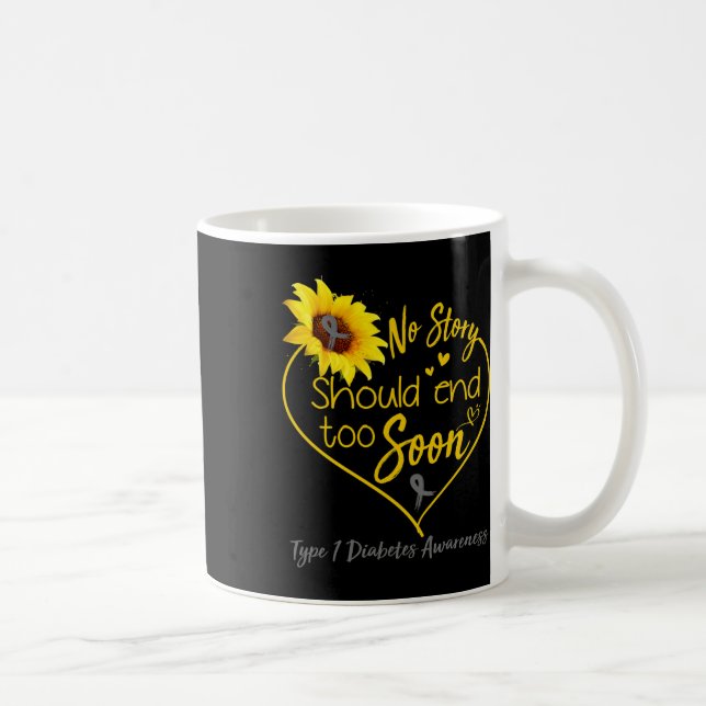 Mug Type 1 Sensibilisation au diabète Aucune histoire  (Droite)