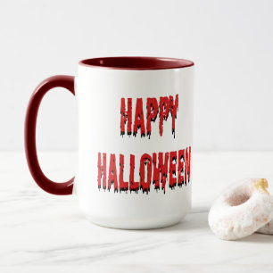 Mug Type de goutte rouge noir minimum heureux Hallowee