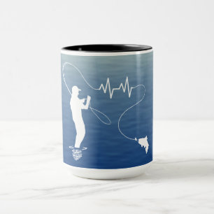Mug Type pêche à la mouche Battement de coeur