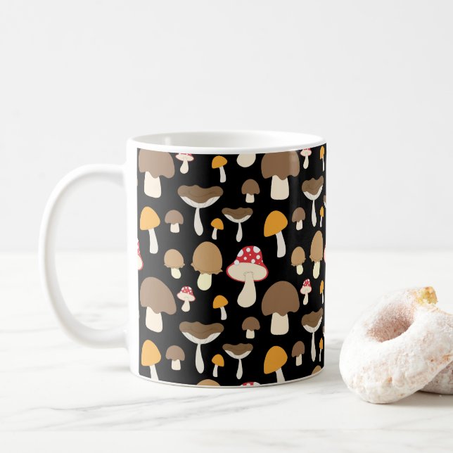 Mug Types de champignons Fungi Cueillette Mycologie My (Avec donut)