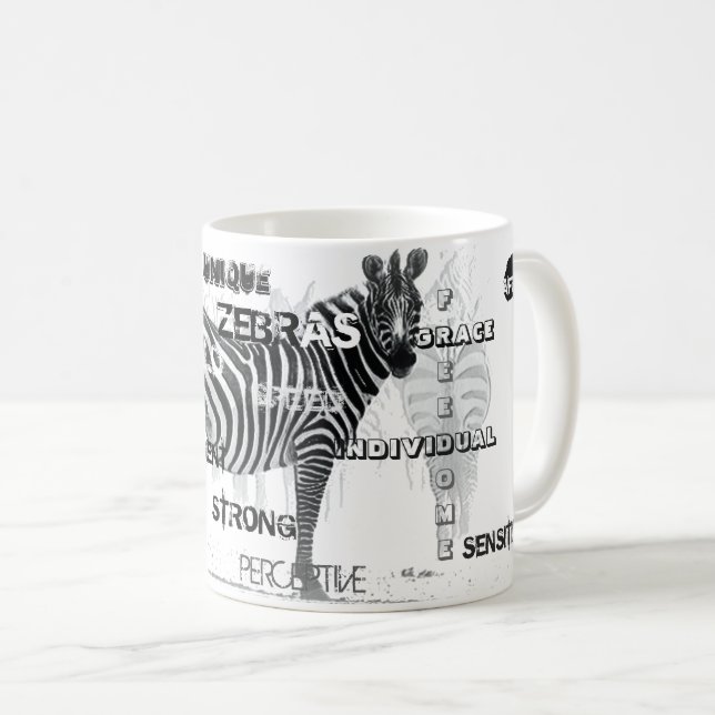Mug Typographe de Black and White Unique (Devant droit)