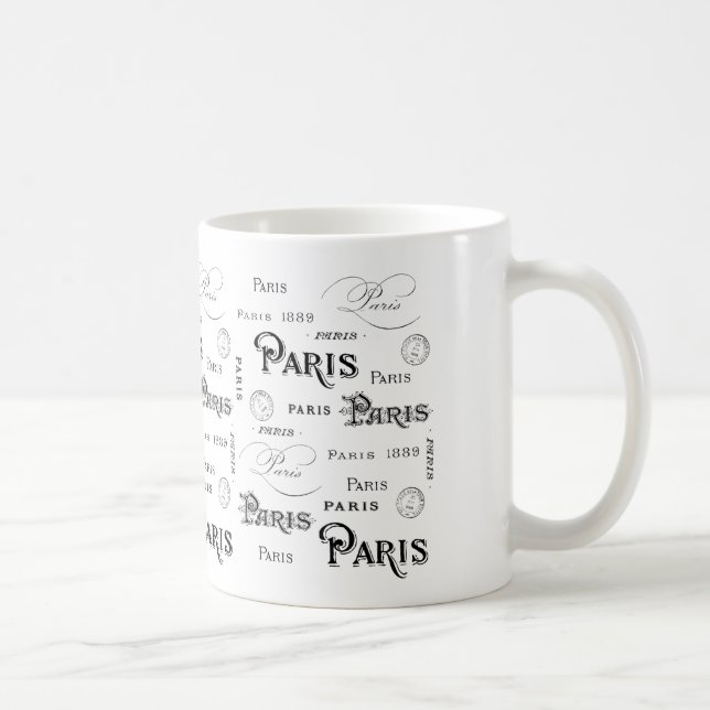 Mug Typographie 1889 de mot de Paris et marques (Droite)