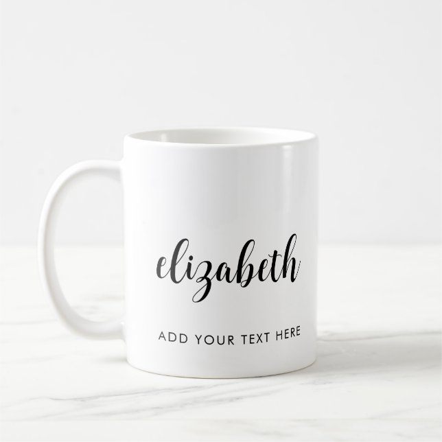 Mug Typographie Ajouter votre nom de texte Modèle Scri (Gauche)
