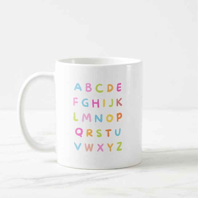 Mug Typographie alphabétique colorée (Gauche)
