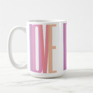 Mug Typographie Amour Gras en Couleurs Pastel