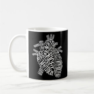 Mug Typographie anatomique cardiaque Cardiologie cardi