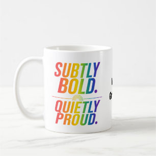 Mug Typographie Arc-en-Ciel Subtilement Gras et Fièrem