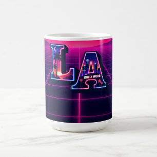 Mug Typographie Art néon de style californien des anné