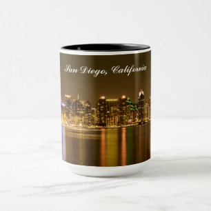 Mug Typographie Black Gold San Diego Souvenir
