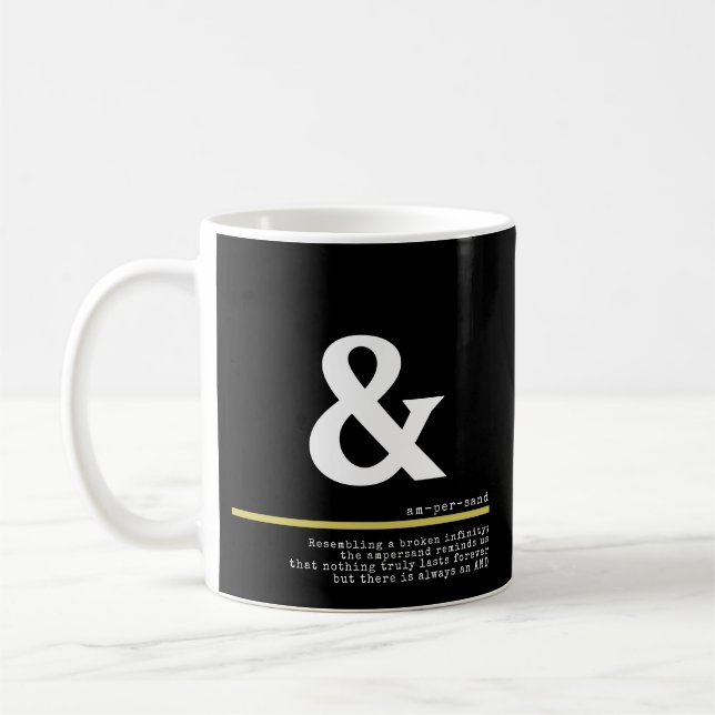 Mug Typographie blanche minimaliste de l'esperluette (Gauche)