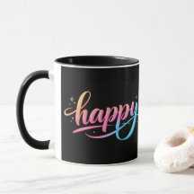 Typographie BONHEUR dégradé pastel vibrant - Moder
