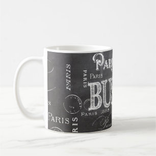 Mug Typographie Calligraphie Paris France Tour Eiffel