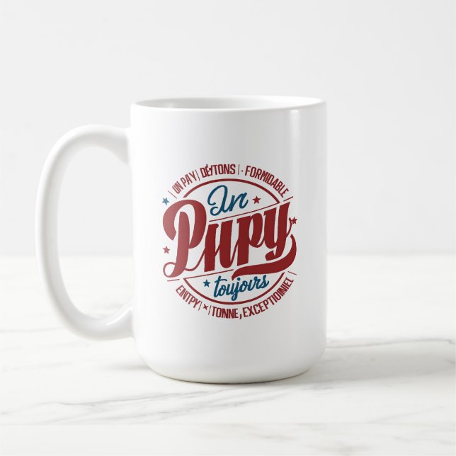 Mug Typographie Cercle Papy Rétro Gras (Gauche)