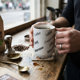 Mug Typographie Chic Esthétique Bar à Café Minimaliste