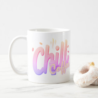 Mug Typographie Chill Café Amateur de Café Minimal