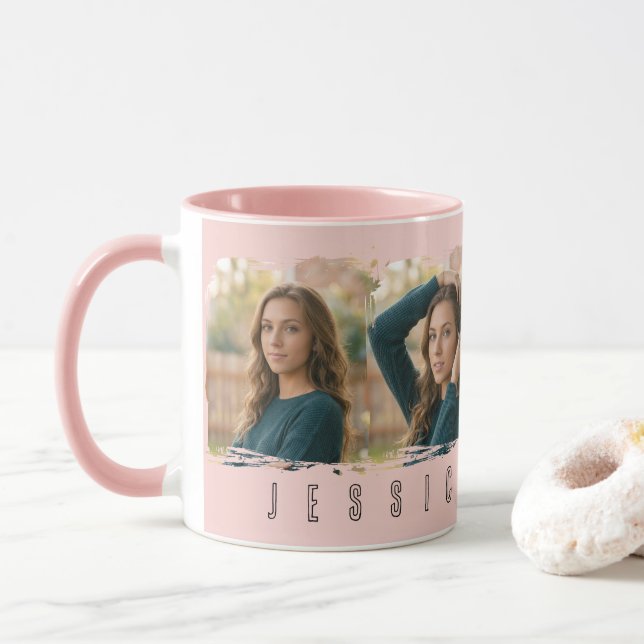 Mug Typographie Collée Jeune Fille (Avec donut)