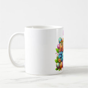 Mug Typographie colorée 3D de Joyeuses Pâques avec ore