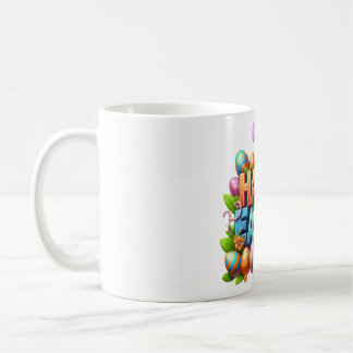 Mug Typographie colorée 3D de Joyeuses Pâques avec ore