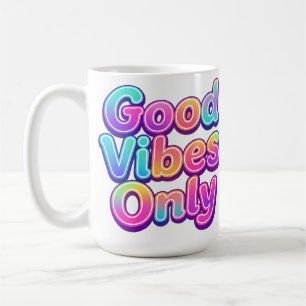 Mug Typographie Colorée Cadeau Bonne Vibration Uniquem