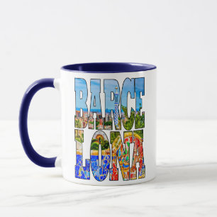 Mug Typographie colorée de photo de Barcelone Espagne