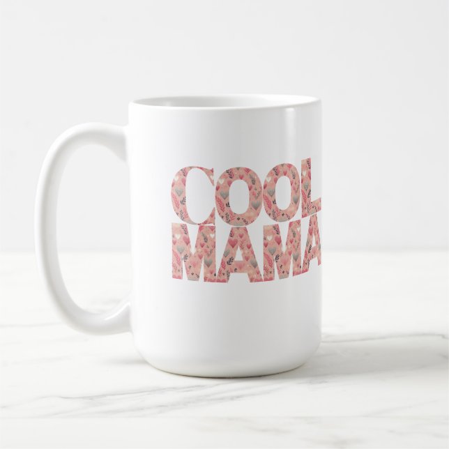 Mug Typographie Cool Mama Coeurs (Gauche)