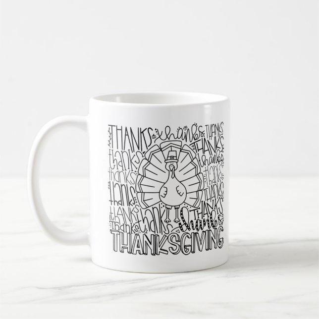 Mug Typographie Costume Gobble Turquie Thanksgiving T  (Gauche)