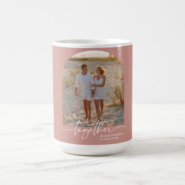 Mug Typographie Couple Saint-Valentin Rose Pâle Ensemb (Centre)
