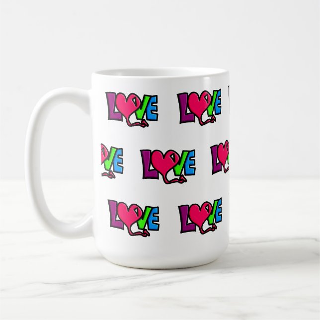 Mug Typographie d'art du mot Amour (Gauche)