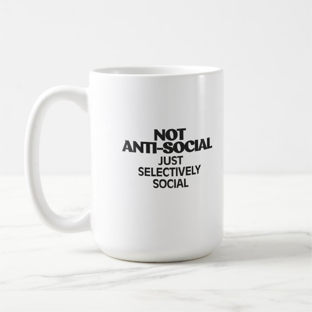 Mug Typographie de déclaration sélective sociale (Gauche)