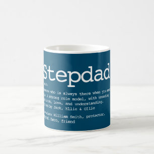 Mug Typographie de définition Stepdad personnalisée bl