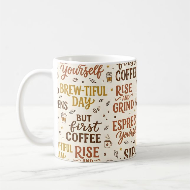 Mug Typographie de jeu de mots sur le café (Gauche)