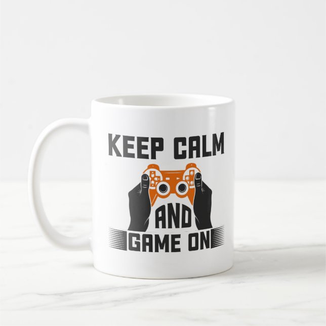 Mug Typographie de jeu Garder son calme et jouer  (Gauche)