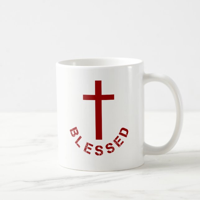Mug Typographie de la Croix-Rouge bénie chrétienne (Droite)