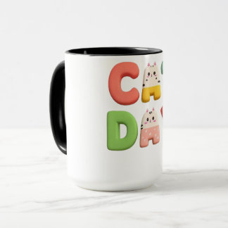 Mug Typographie de la Journée du Chat Coloré avec des