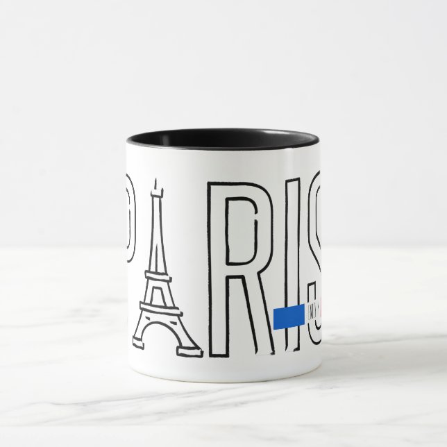 Mug Typographie de la Tour Eiffel à Paris (Centre)