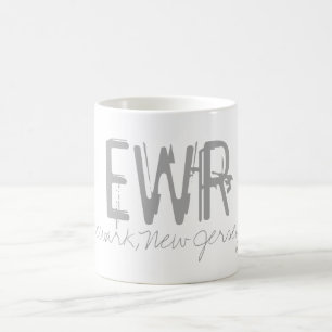 Mug Typographie de l'aéroport EWR Newark