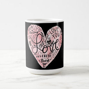 Mug Typographie de l'amour romantique Cœur