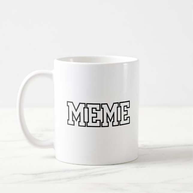 Mug Typographie de lettres majuscules de bloc de mème  (Gauche)